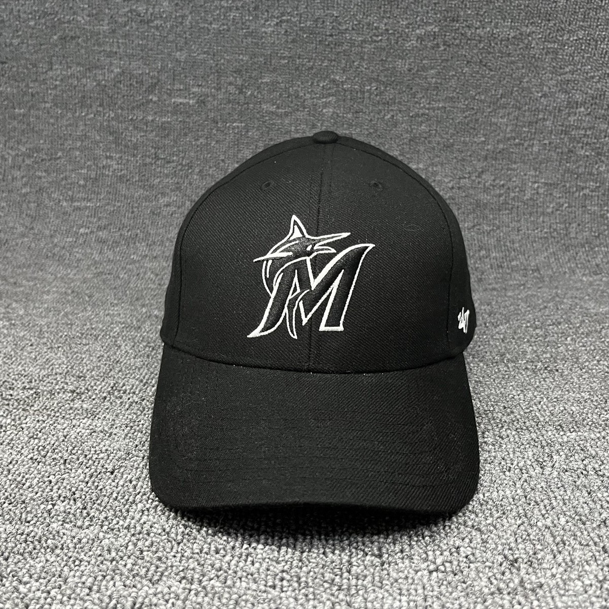 Miami Marlins '47 Brand MVP Hat Black Adjustable MLB Baseball Cap New