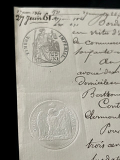 Documento filigranato del 1861
