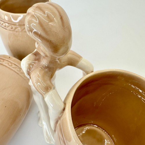 Set of 4 Vtg DOROTHY KINDELL Nude Pin-Up Mugs 1940s Risqué California Pottery - Picture 4 of 14