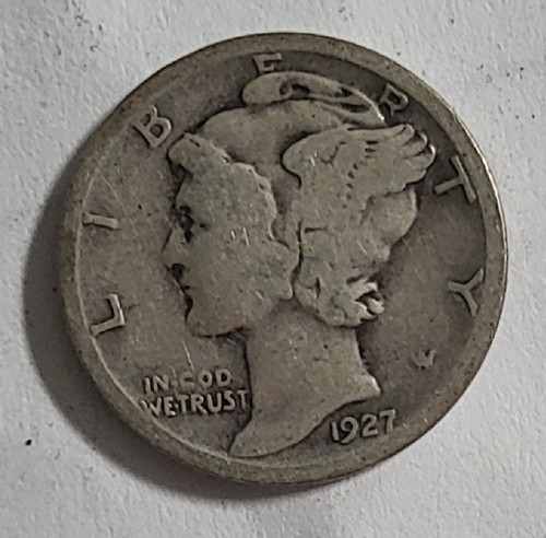 Moneda de diez centavos de mercurio de Estados Unidos 1927-P j5