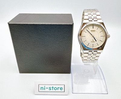 Vintage Seiko Silver Wave 6030-7050 Quartz White Dial Watch Japan