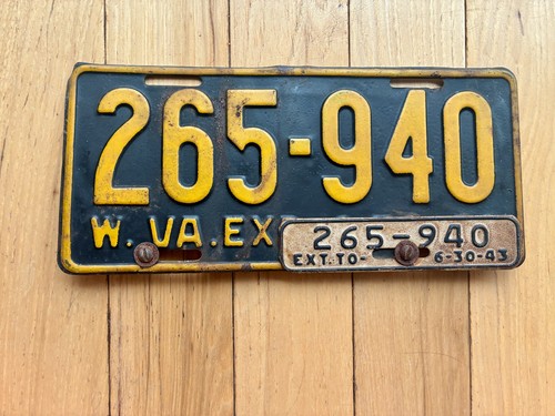 1942 1943 West Virginia License Plate