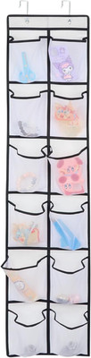 12 Large Pockets over Door Hanging Shoe Organizer, White
