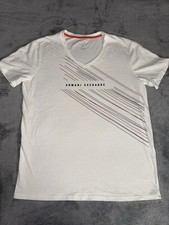 Armani Exchange Mens Short Sleeve T-Shirt Size Medium V-Neck White