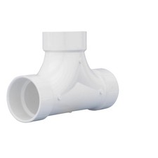 Charlotte Pipe PVC004480800 White 2-Way Cleanout PVC Tee 4 x 4 x 4 Hub Dia. in.