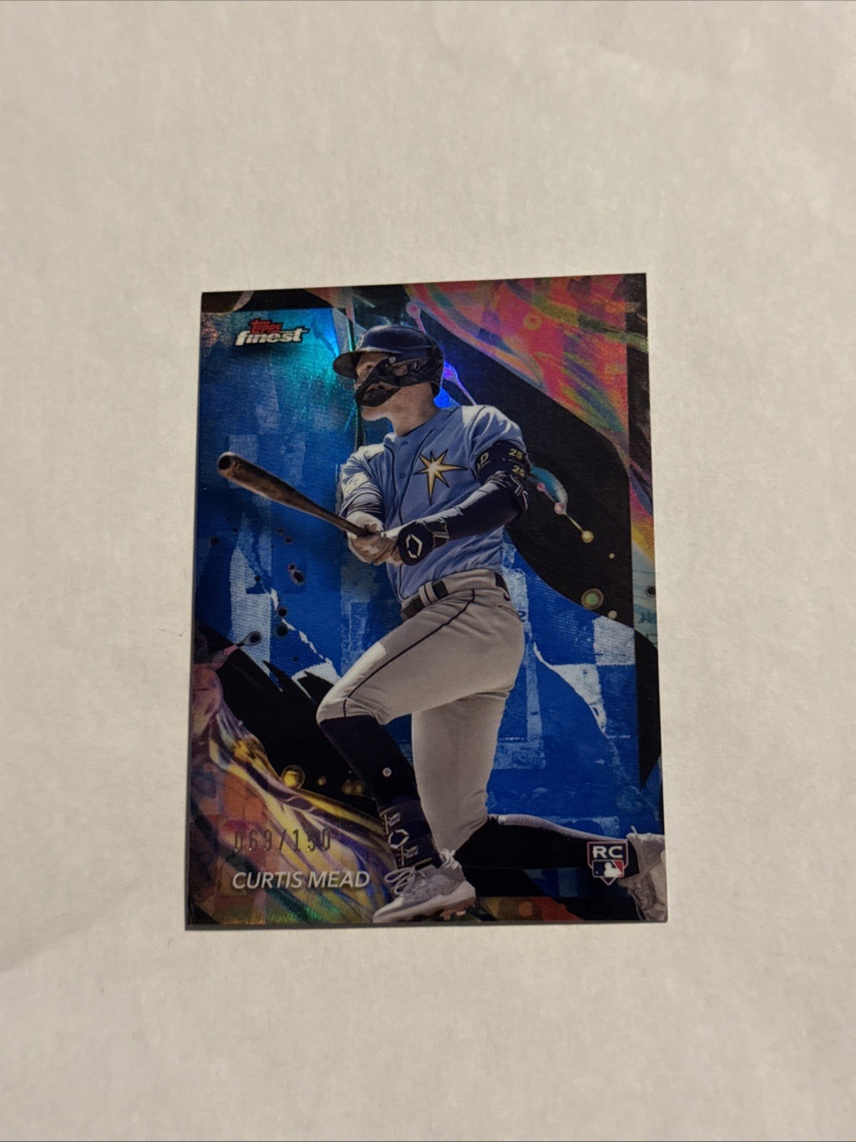 2024 Topps Finest Uncommon Curtis Mead 188 Blue Refractor /150 RC SP Rookie Card