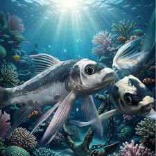 2-Pack Panda Longfin Butterfly Koi 4-5" Live Fish Premium Pond