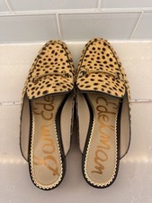 Sam Edelman Laurina Leopard Haircalf Mule Loafers Women  s 7.5 Cheetah Slip On