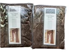 2 NEW CROSCILL HOME Cocoa Lavish TAILORED  PANEL 50” W X 84" L Paisley