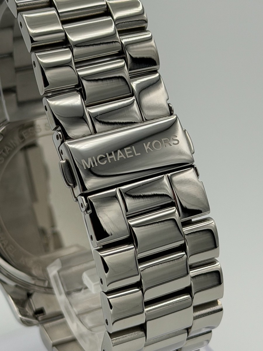 MICHAEL KORS MK5544 Runway Silver Pave Stainless Steel Logo Unisex