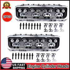 2pcs Engine Cylinder Heads Assembly For Sbc Chevy 350 190cc 64 Studs G Plates