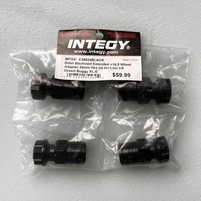 INTEGY Radadapter 24 mm Sechskant (4) für Losi RC s im Maßstab 1/5 - schwarz