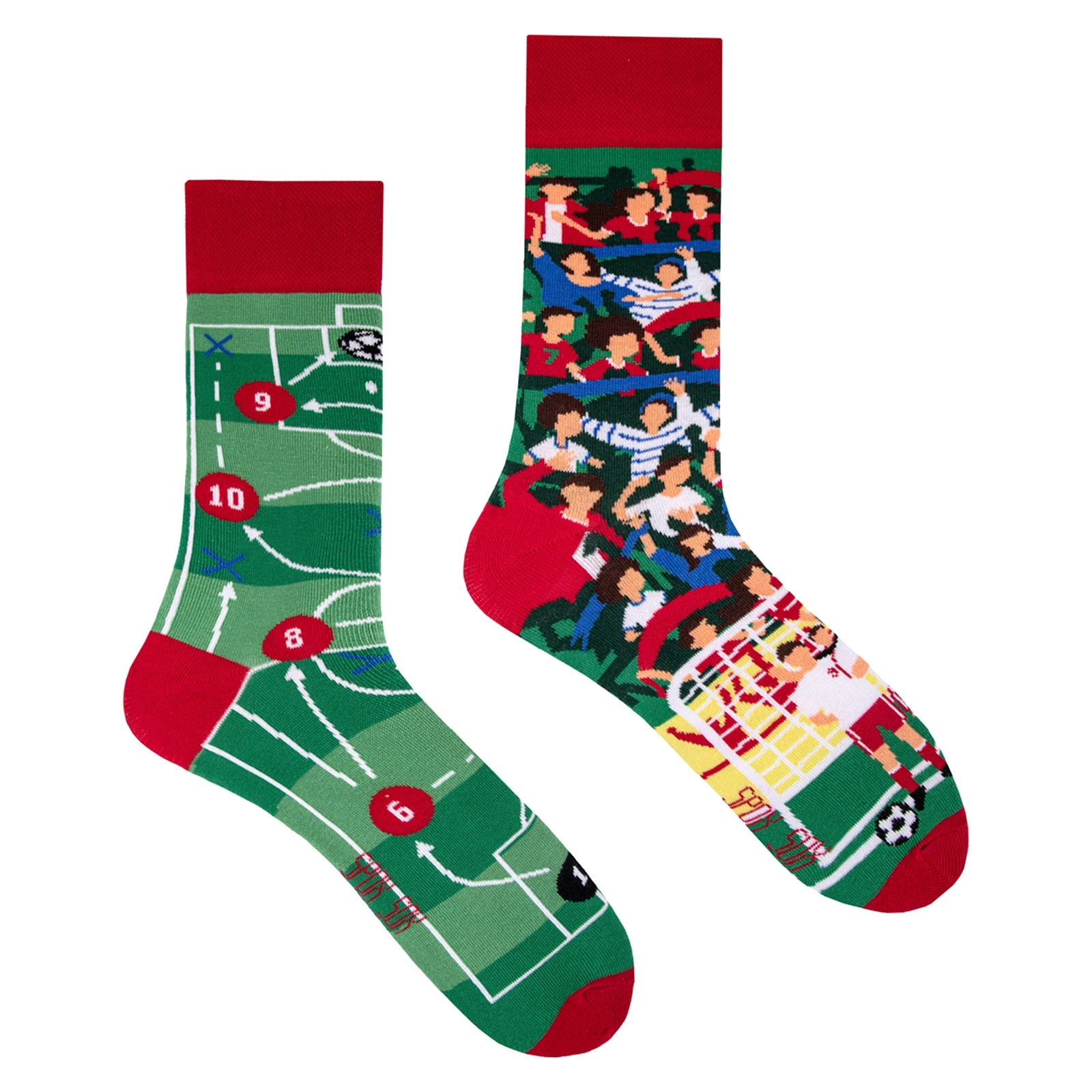 Mens Football Odd Socks by SPOX SOX , Cotton Novelty Mismatched Socks