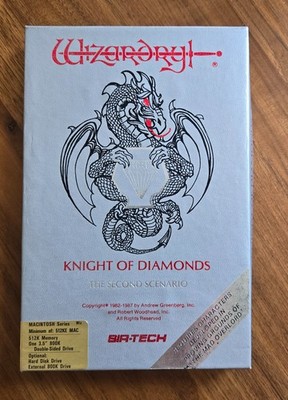 Wizardry II Knight of Diamonds Apple Macintosh Box Only Sir-tech 1990 No Disk