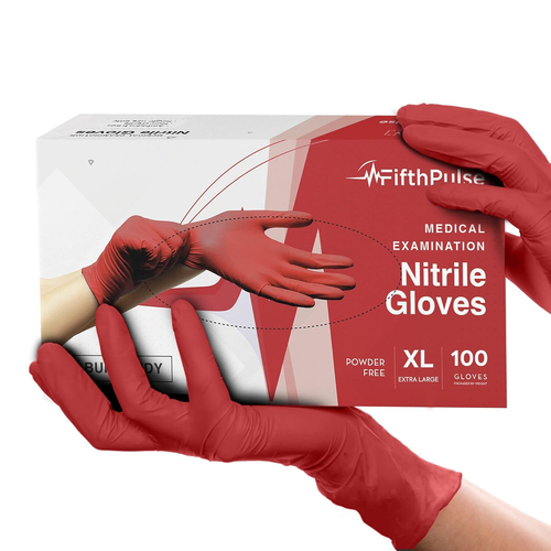 Guanti monouso in nitrile bordeaux chiaro - numero 100 - guanti in nitrile 3 mil x la - Foto 1 di 12