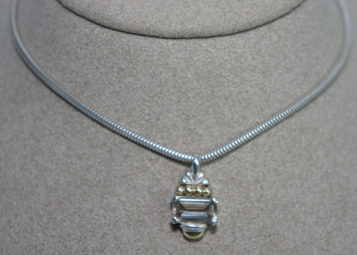 LAGOS Caviar Light Smoky Topaz 925 Silver 750 GOLD Vintage Glacier Pendant