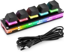 Upgrade Black 5 Keys Mini Macro Mechanical Keyboard Gaming Keypad Hot Swap Ga...