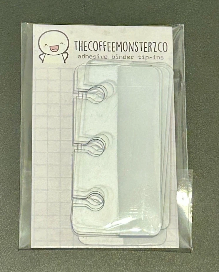 New TCMC (6) Adhesive Binder Clip-In Tip-Ins The Coffee Monsterz Co