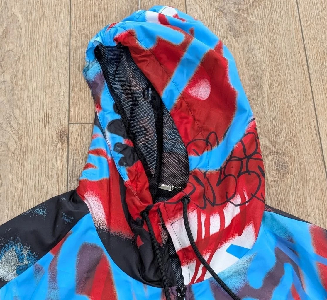 $1695 Mens Dolce Gabbana Allover Graffiti Print Windbreaker Jacket 52 US 42 - product detail image 2