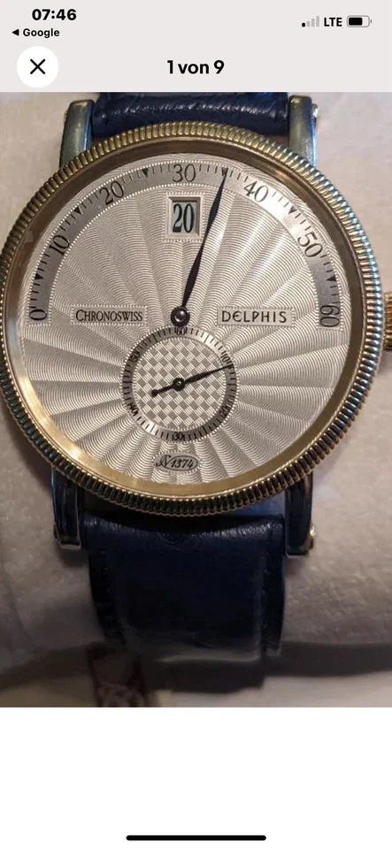 Chronoswiss Delphis Edelstahl Armbanduhr CH1423 Mit Papiere Und Box NP 4400€ - Bild 4 von 4