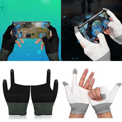 Mobile PUBG Gaming Two Fingers Sleeve Press Touch Screen Sweatproof Game Gloves