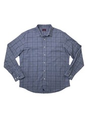 UNTUCKit Ortman WF Wrinkle Free Cotton Check Long Sleeve Shirt 3XL Blue Gray Men