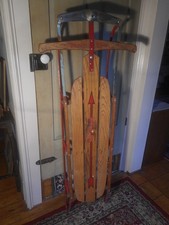 Vintage Wood Sled Genuine Flexible Flyer No. 60 winter Products Phila PA USA