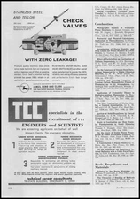 1957 James Pond & Clark Pasadena California Stainless Steel Check Valve Print Ad