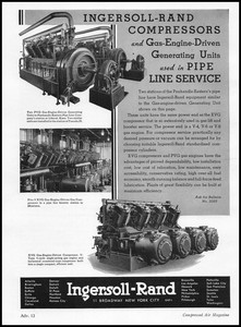 1938 Panhandle Eastern Pipe Line Photo Liberal Kansas Ingersoll Rand Print Ad