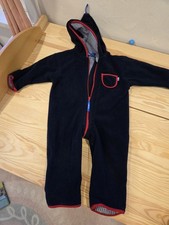 Finkid Fleece-Overall Navy/Red  Gr. 80/90