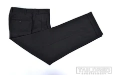 CANALI Solid Black 100% Wool Mens Luxury Pants Trousers - EU 48 / US 30