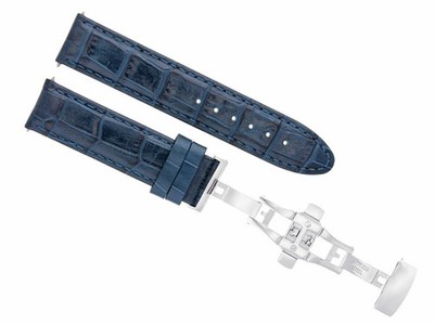 19MM PREMIUM LEATHER WATCH STRAP BAND FOR OMEGA SPEEDMASTER MOON T/QUALITY BLUE