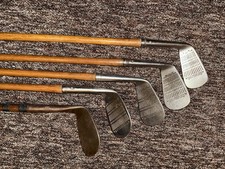Antique Hickory Shaft Iron Set Kroydon 2 4 6 8 AJ Reach 9R Golf Clubs 1900s
