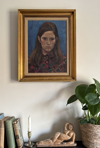 20th Century Portrait Of A Girl/ Female/Y woman -Oil On Canvas - English School - Picture 5 of 22