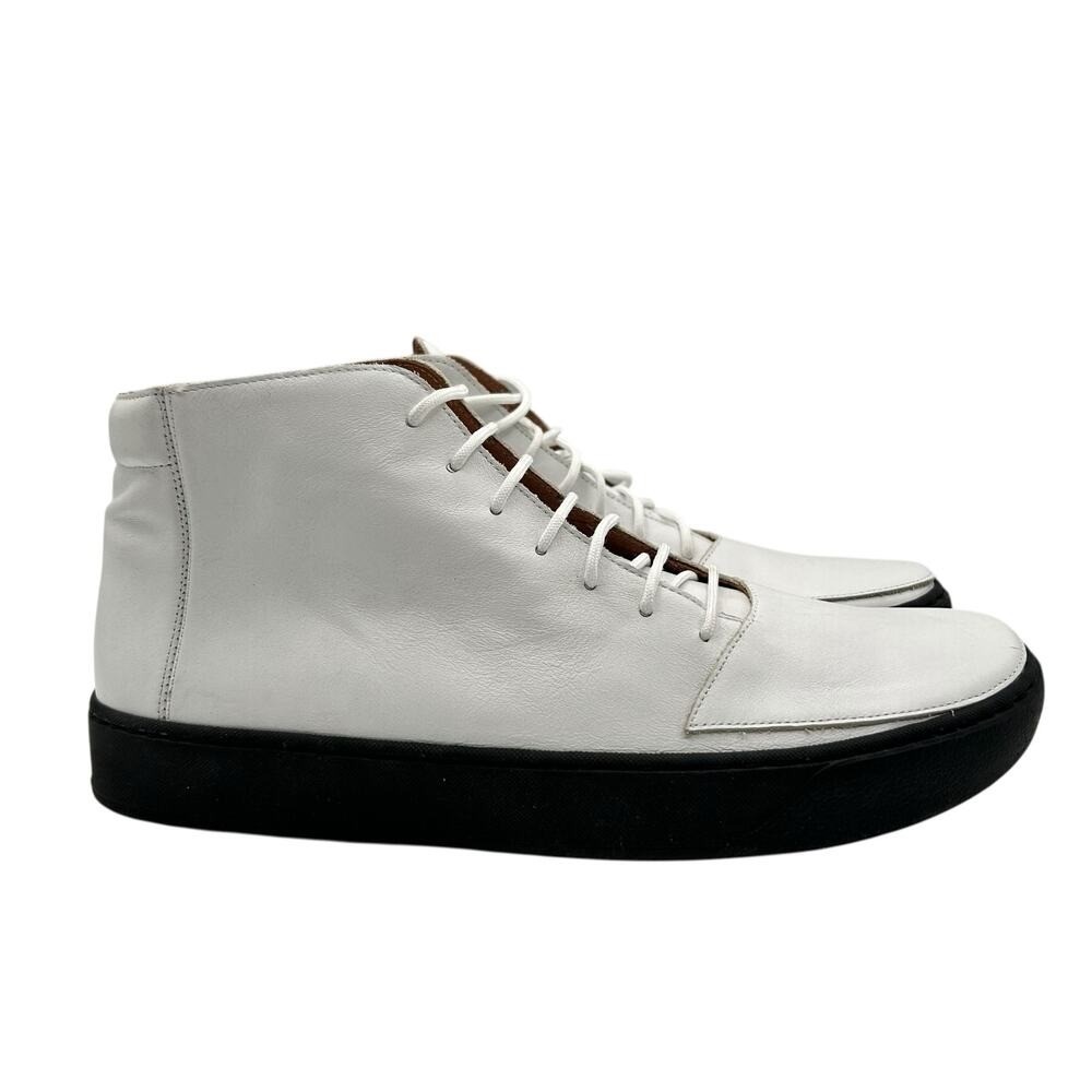 SAOLA Sneakers alte uomo Rodd & Gunn in pelle bianca suola Vibram taglia 8 EU 41