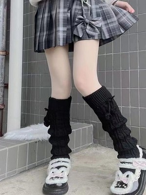 Japanese Harajuku Style Mid Calf Socks White Knit Y2K Women Campus Socks 1 Pair