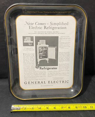 General Electric Advertising Serving Tray Metal