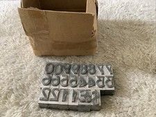 22 Vintage Metal Letterpress Numbers & $ &pound; Block Printing 20mm Tall