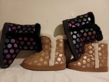 Kids Warm Comfy Girls Faux Fur Snow Boots Ankle Indoor Outdoor Winter Boots