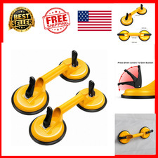Suction Cup Glass Lifter 2 Pack Heavy Duty Aluminum Vacuum Handle 220 Lb Yellow