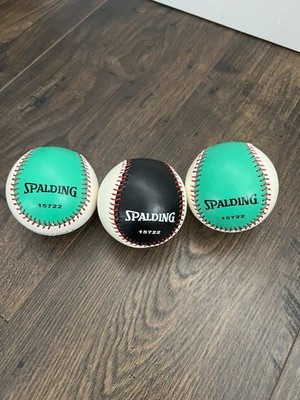 Lot Of 3 Spalding Baseballs Black And Green