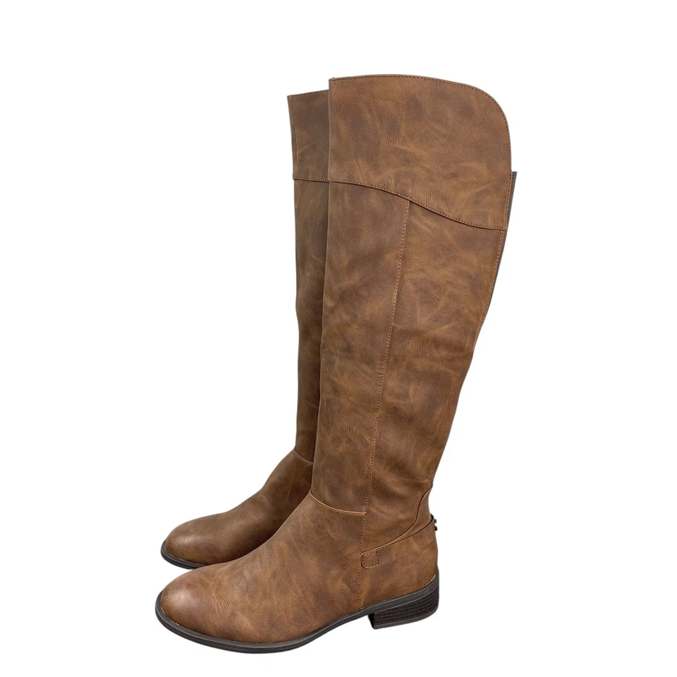 Steve Madden Women's Roscoe Boots Size 8.5 Brown Faux Leather Riding Knee High - Image 4 of 4