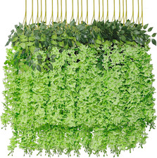 36 Pack Wisteria Vine Garland - 139ft Silk Flowers for Home  Wedding Decor