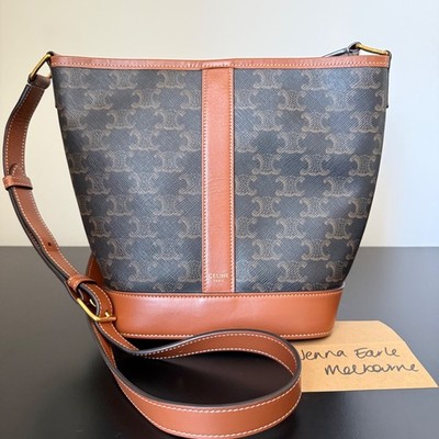 Celine Small Bucket Triomphe Canvas Authentic pre-loved shoulder bag handbag