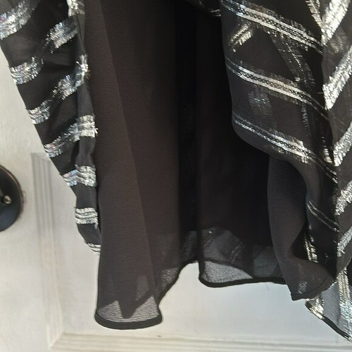 MICHAEL MICHAEL KORS Mini Abito in Seta Jacquard a Righe Metallizzate Nero Argento 0 - Foto 12 di 15