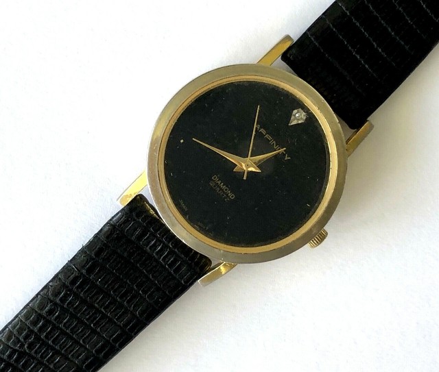 Affinity Diamond Quartz Japan Movt Men's Wrist Watch Black Dial Runs eBay