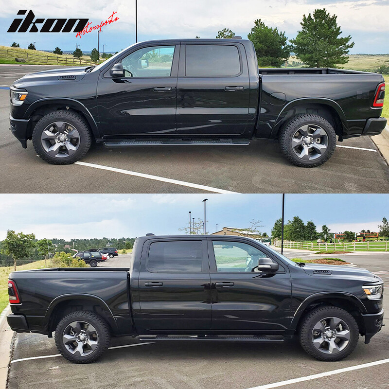 Fits 19-25 Ram 1500 Crew Cab OE Black 5in Side Step Nerf Bars