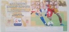 Poland - England. FIFA World Cup Qualifier match ticket (8.09.2004)