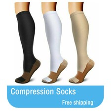  3/6 Pairs Compression Socks Stockings Graduated Support Men's Women's S-XXL 