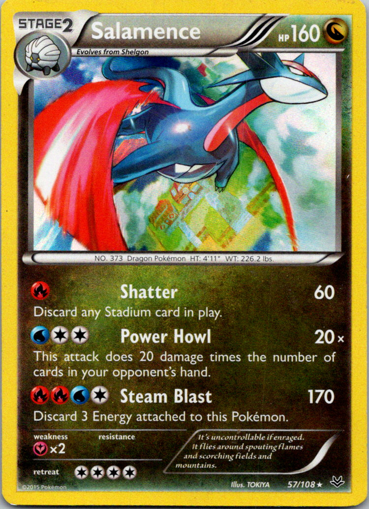 Pokémon TCG - Salamence - Holo Rare - XY Roaring Skies 57/108 - Near Mint